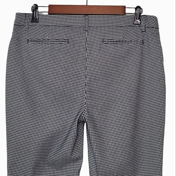 Adrienne Vittadini Black & White Plaid Slim Fit Stretch Cropped Pants Size 10 - Picture 4 of 8